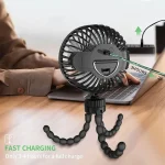 پنکه رومیزی و مسافرتی شارژی مدل FF02-BK برند KOOPAO - Image 5